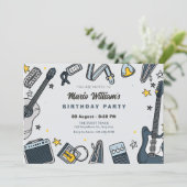 Gitaaruitrusting verjaardag kaart (Staand voorkant)