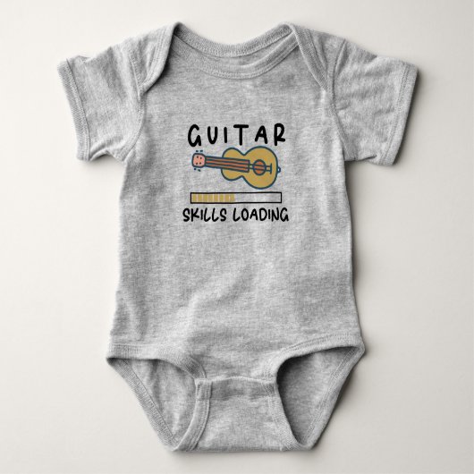 Gitaarvaardigheden Loading Musician Baby Funny Gui Romper (Voorkant)
