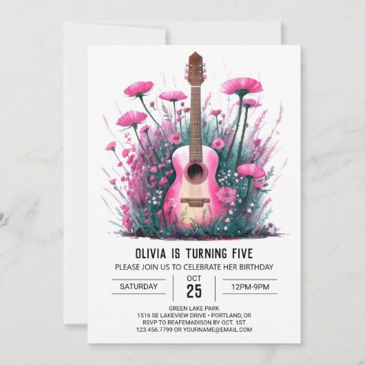Gitaarverjaardag van een magische muzikant kaart (Voorkant)