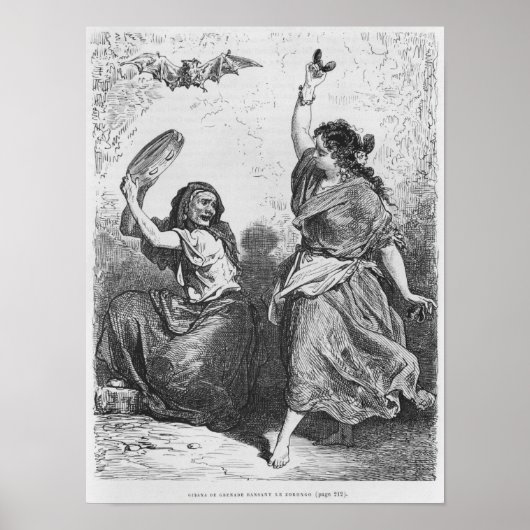 Gitana van Granada danst de zorongo Poster (Voorkant)