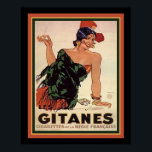 Gitanes 1931 Art Deco Sigarette Ad Poster<br><div class="desc">Art Deco "Gitanes" French Cigarette Advertisement ca. 1931,  ingediend door Jules Isnard</div>