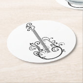 Gitardruk Ronde Kartonnen Onderzetter (Gebogen)