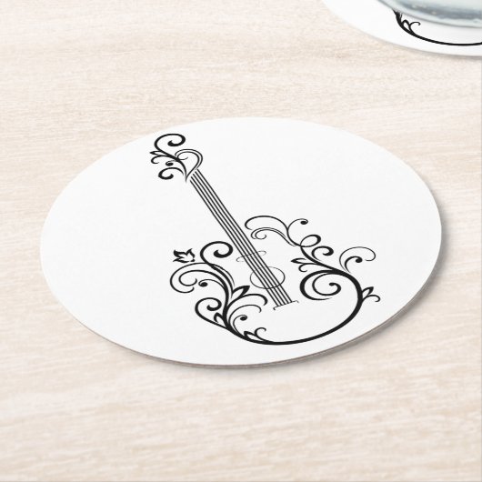 Gitardruk Ronde Kartonnen Onderzetter (Gebogen)