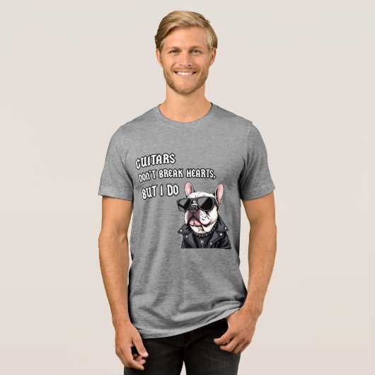 Gitaren breken geen harten, maar ik wel Tri-Blend shirt (Voorkant volledig)