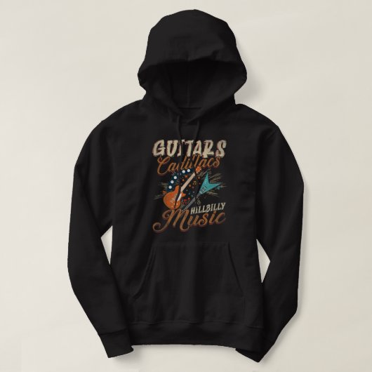 Gitaren Cadillacs Hillbilly Muziek Hoodie (Design voorkant)