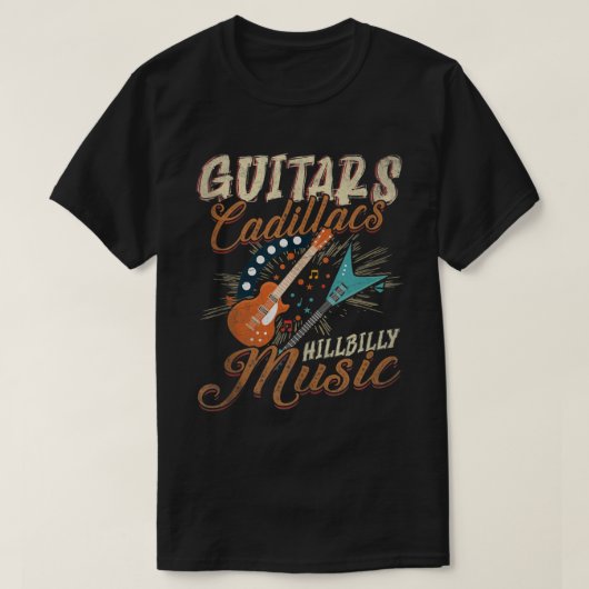Gitaren Cadillacs Hillbilly Muziek T-shirt (Design voorkant)
