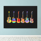 gitaren Colorful Musical Instruments Canvas Afdruk (Insitu (Houten vloer))