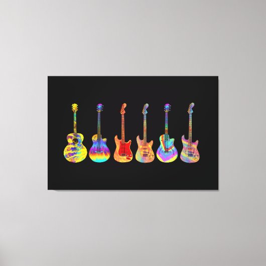 gitaren Colorful Musical Instruments Canvas Afdruk (Voorkant)
