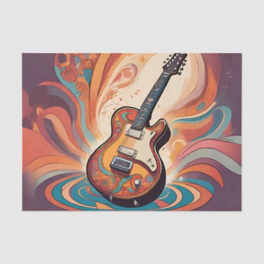 Gitaren Decoupage Tissuepapier met groove (Voorkant)