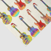 Gitaren Dragen Santa hoeden Kleurrijk Patroon Tissuepapier (Detail)