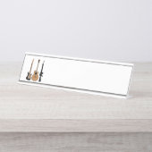 gitaren en riemen bureau naambordje (Voorkant)