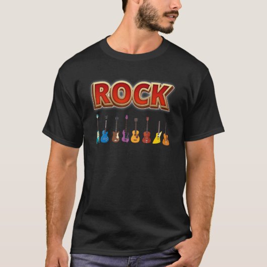 Gitaren en rock en roll die ik nodig heb t-shirt (Voorkant)