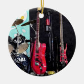 gitaren en trommels keramisch ornament (Voorkant)