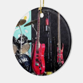 gitaren en trommels keramisch ornament (Links)