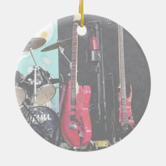 gitaren en trommels keramisch ornament (Achterkant)