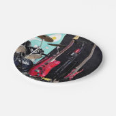 gitaren en trommels papieren bordje (Gekanteld)