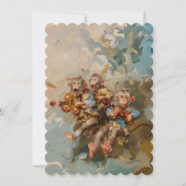 Gitaren - Flat uitnodiging formaat: 12,7 cm x 17,8