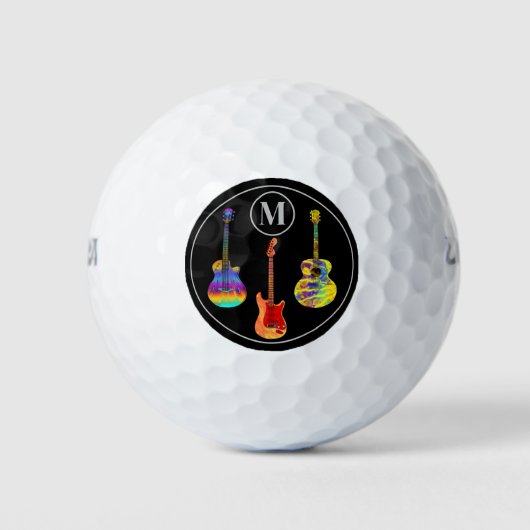 gitaren gepersonaliseerd golfballen (Voorkant)