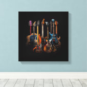 Gitaren gitaristen cadeau canvas afdruk (Insitu (Houten vloer))