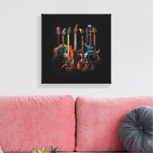 Gitaren gitaristen cadeau canvas afdruk (Insitu (Woonkamer))