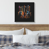 Gitaren gitaristen cadeau canvas afdruk (Insitu (Slaapkamer))