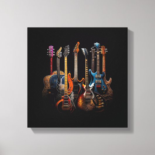 Gitaren gitaristen cadeau canvas afdruk (Voorkant)