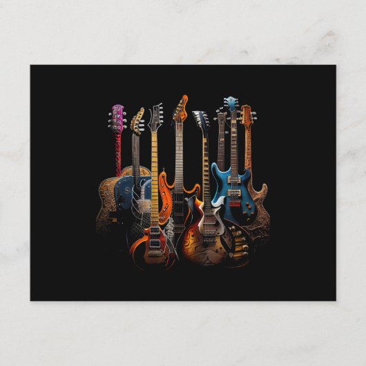 Gitaren gitaristen cadeau informatiekaartje (Voorkant)
