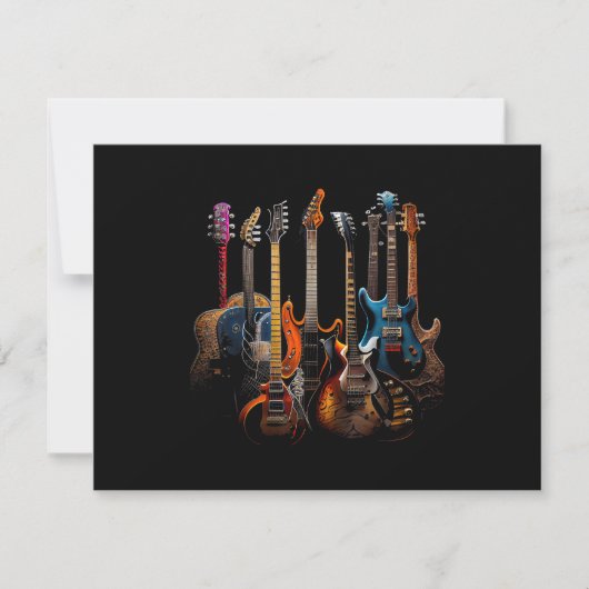 Gitaren gitaristen cadeau save the date (Voorkant)