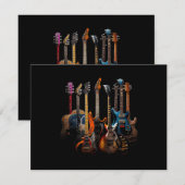 Gitaren gitaristen cadeau save the date (Voorkant / Achterkant)
