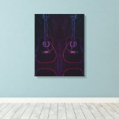 gitaren in abstract licht canvas afdruk (Insitu (Houten vloer))