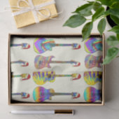 Gitaren met kerstmannenmutsen Kleurrijk patroon Tissuepapier (Geschenk)