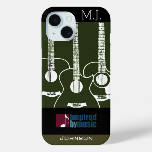 Gitaren muziek-geïnspireerd grafisch iPhone 15 case