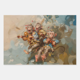 Gitaren - olieverfstijl Inpakpapier Vel