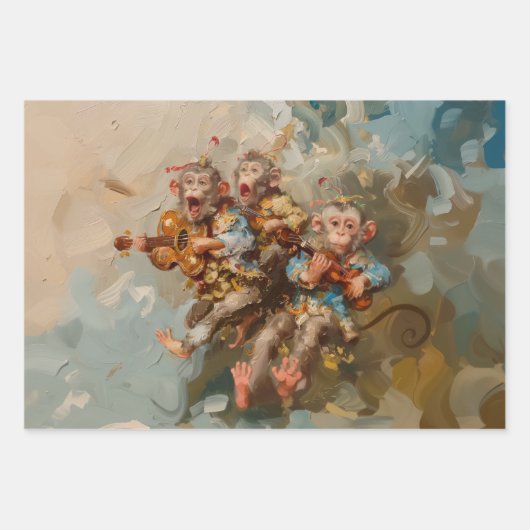 Gitaren - olieverfstijl Inpakpapier Vel (Voorkant)