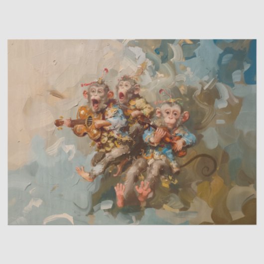 Gitaren - olieverfstijl Tissue Paper Tissuepapier (Voorkant)