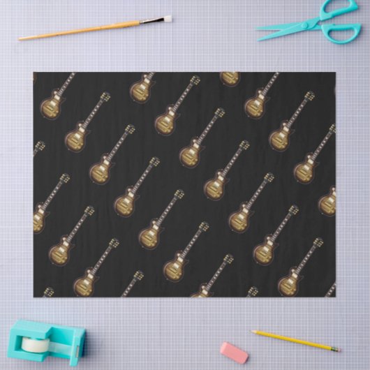 gitaren op zwart papier (Craft)