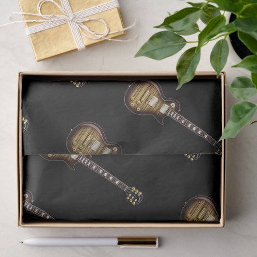 gitaren op zwart papier (Geschenk)