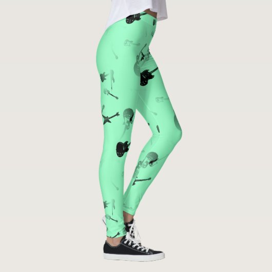 Gitaren Rock Aqua kleur Leggings (Rechts)