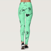Gitaren Rock Aqua kleur Leggings (Achterkant)