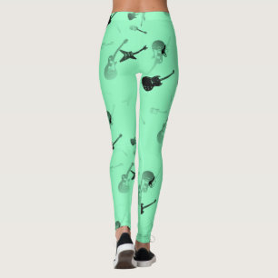 Gitaren Rock Aqua kleur Leggings
