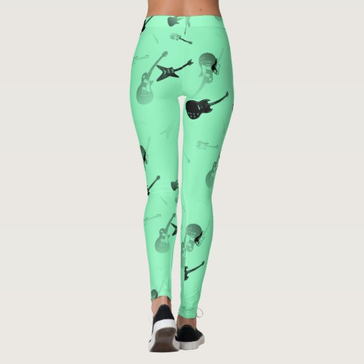 Gitaren Rock Aqua kleur Leggings (Achterkant)