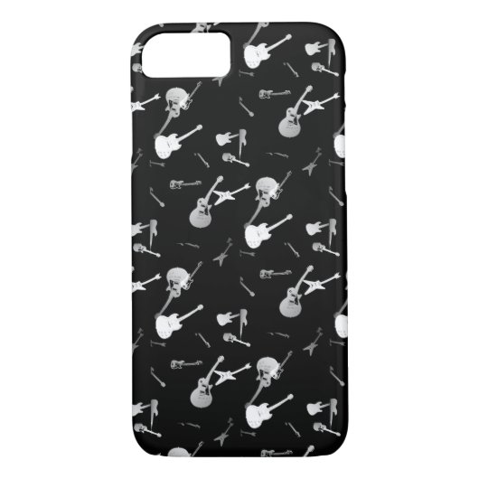 Gitaren Rock Zwart Wit Iphone Case 3 (Achterkant)