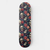 Gitaren, schedels en Rozen Persoonlijk Skateboard (Voorkant)