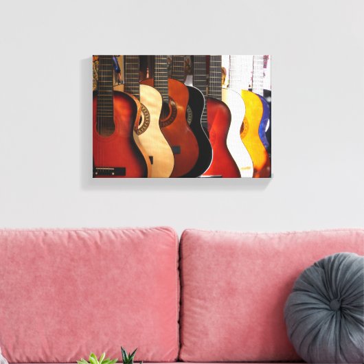 Gitaren verpakt Canvas Afdruk (Insitu (Woonkamer))