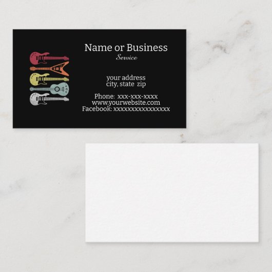 gitaren visitekaartje (Voorkant / Achterkant)