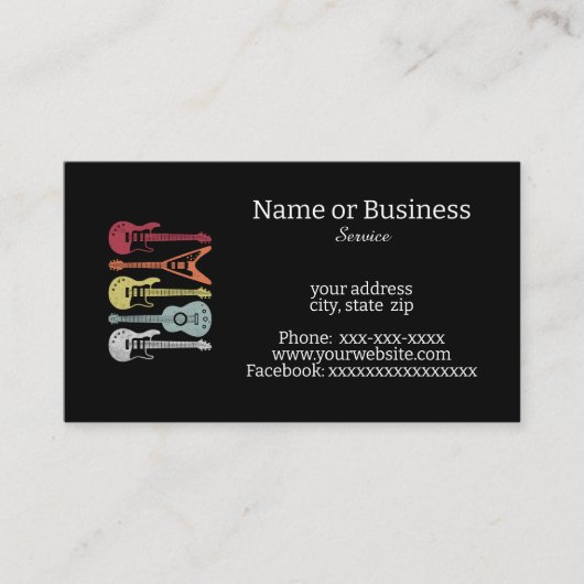 gitaren visitekaartje (Voorkant)