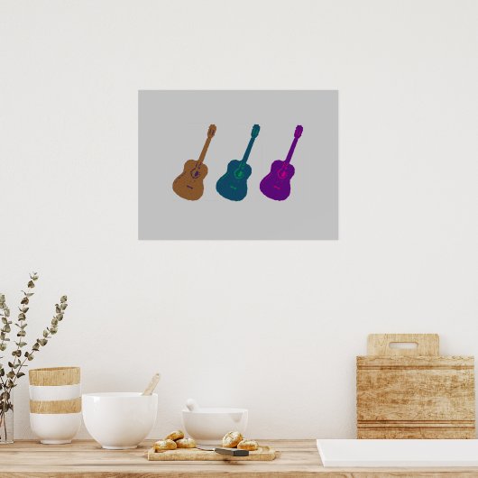 gitaren voor muren, muziek poster (Keuken)