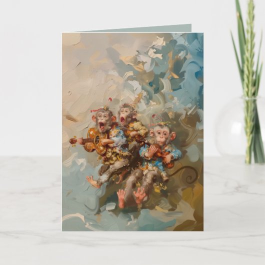 Gitaren - Vouwbare Wenskaart Kaart (Voorkant)