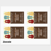 Gitaren Wijnlabel - Bruin (750ml) Rechthoekige Sticker (Vel)