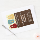 Gitaren Wijnlabel - Bruin (750ml) Rechthoekige Sticker (Envelop)